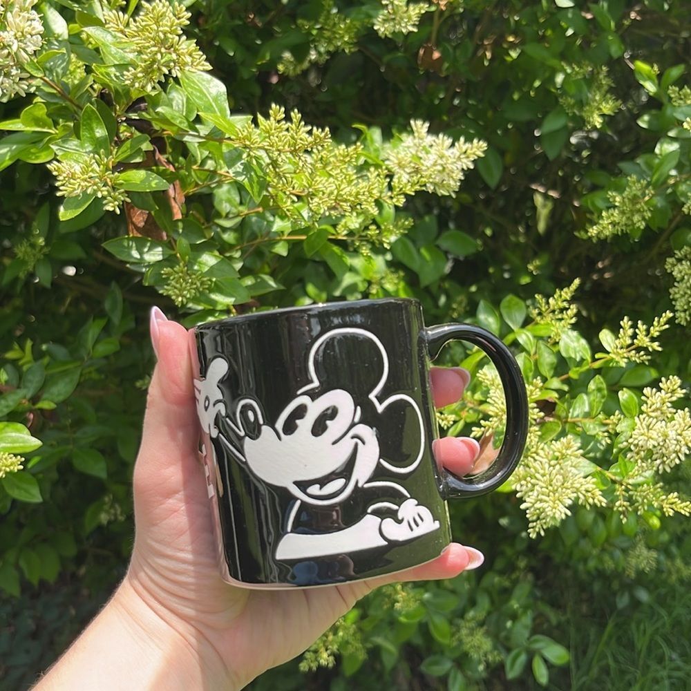 Vintage Disney Mickey Mouse Black & White Coffee Mug